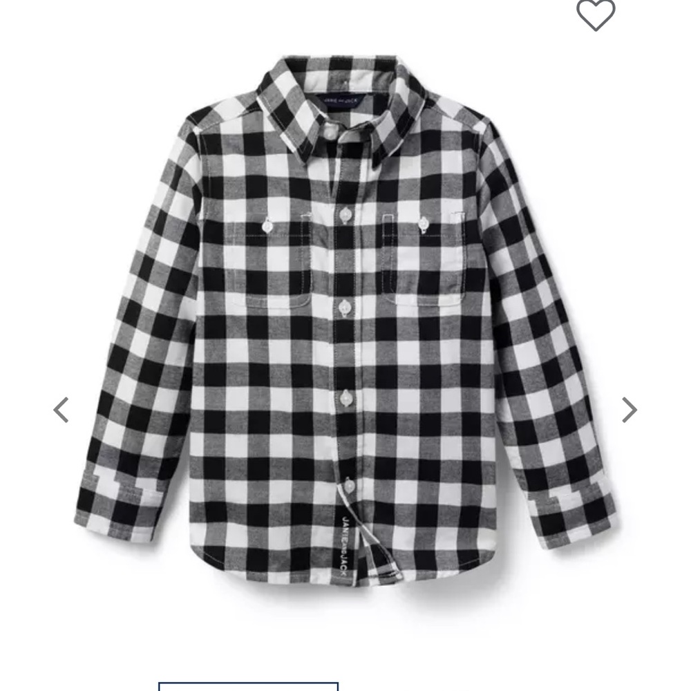 Janie and Jack Black and White Plaid Button Down Shirt
